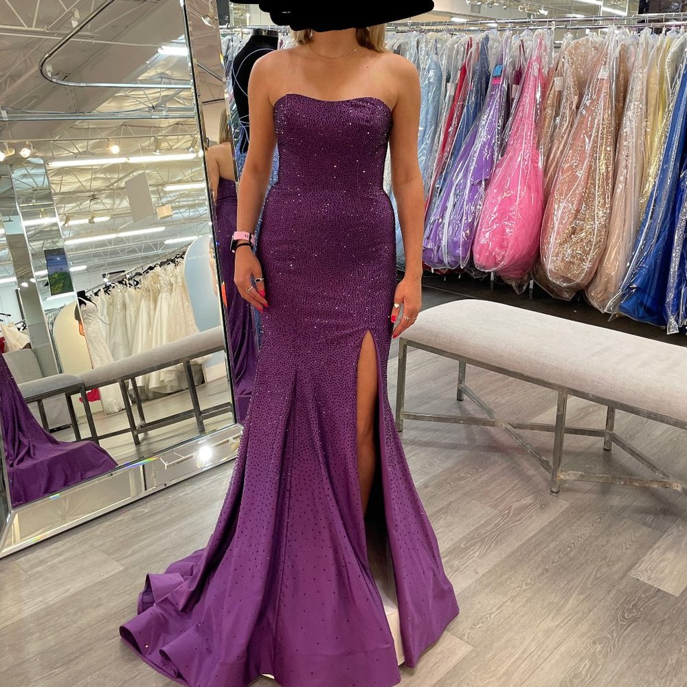 Sherri Hill purple beaded prom dress size 0